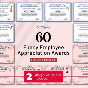 Certificados de reconocimiento a empleados: Plantilla editable de Canva