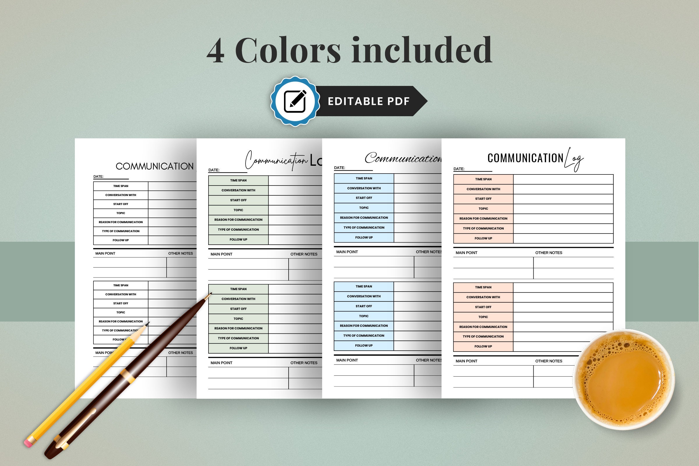 Editable Communication Printable Communication Log Call - Etsy