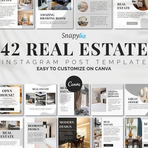 Real Estate Instagram Templates, Realtor Marketing Canva Posts
