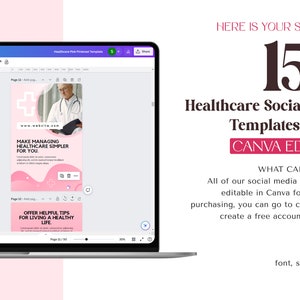 Healthcare Social Media Template Bundle, Canva Social Media Boost, Medical, Wellness, and Health Marketing Kit image 7