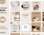 Boho Instagram Canva Templates: Social Media Content Creator Bundle (Digital Download