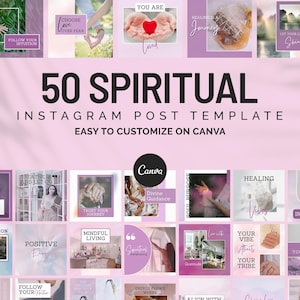 Spiritual Instagram Templates, Editable Canva Template, Mystical Social Media Post Kit for Healers, Coaches, Astrology & Energy Brands
