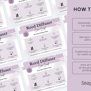 Reed Diffuser Care Card Canva Instructions, Reed Diffuser Care ...