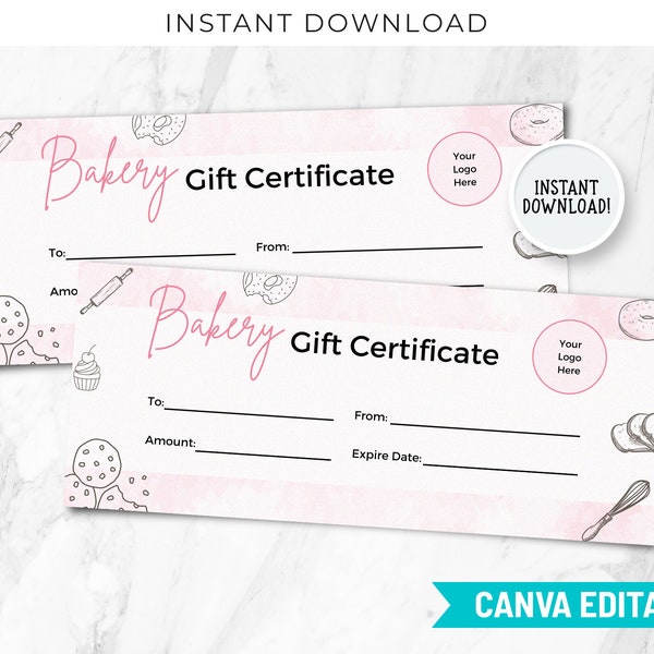 Bakery Gift Certificate Template Editable, Bakery Business, Bakery Certificate, Bakery Coupons, Baking Cards, Baking Quotes, Baking Cake