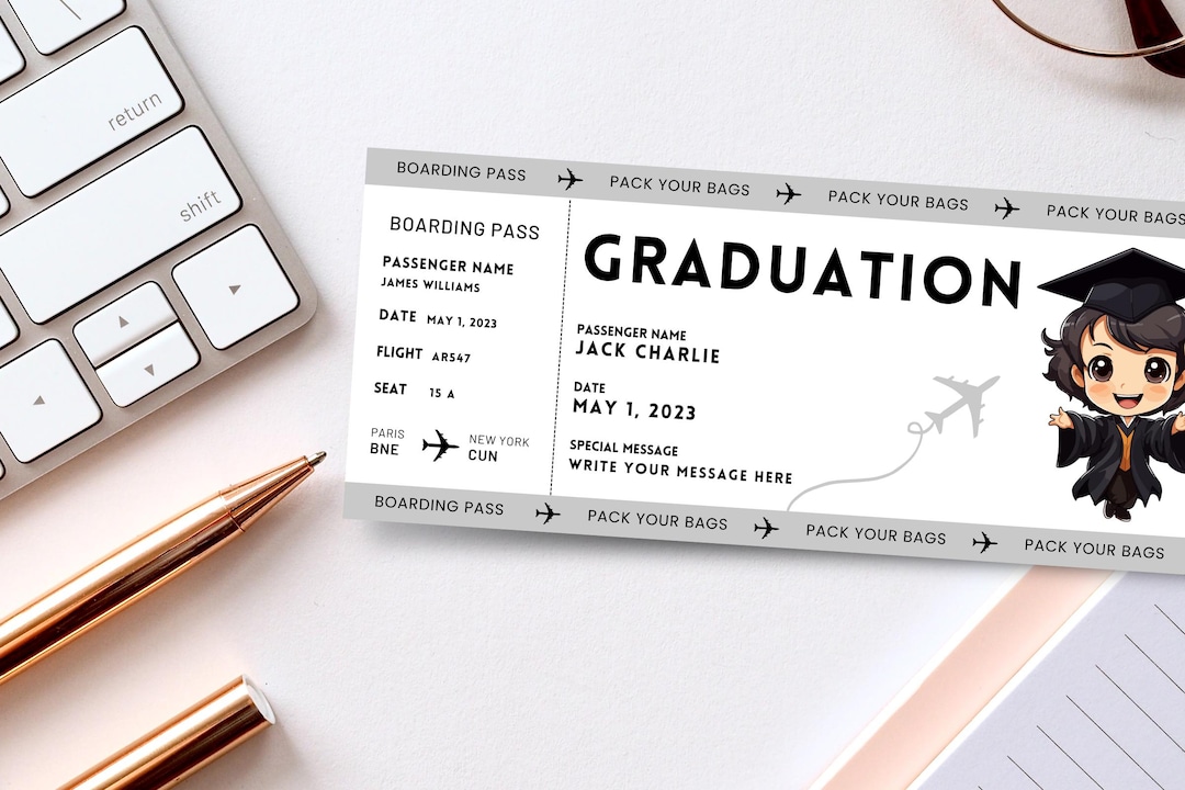 Graduation Boarding Pass, Graduation Ticket, Graduation Gifts ...