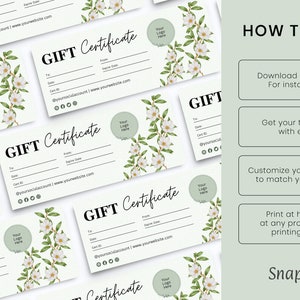 Editable and Printable Minimal Gift Certificate Template Gift - Etsy