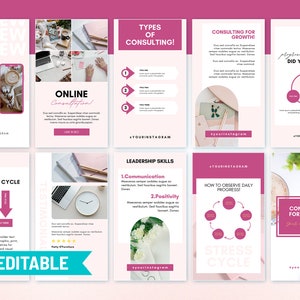 Plantillas para historias de Instagram de consultores de negocios, Canva editable, marketing para impulsar las redes sociales, coaching profesional de marca. imagen 9