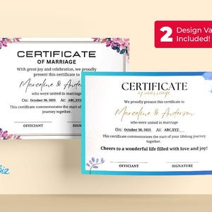Heiratsurkunde, bearbeitbare Canva druckbare Vorlagen, druckbare Heiratsurkunde, Heiratsurkunde Vorlage, Nikah CT-239
