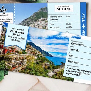 Personalisierte Italien Bordkarte: DIY Reiseüberraschung (Canva Vorlage, druckbare PDF)