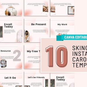 Skincare Instagram Carousel, Editable, Aesthetic Post, Canva, Social Media, Marketing Template, Esthetician, Beauty Coach, Medspa, Branding