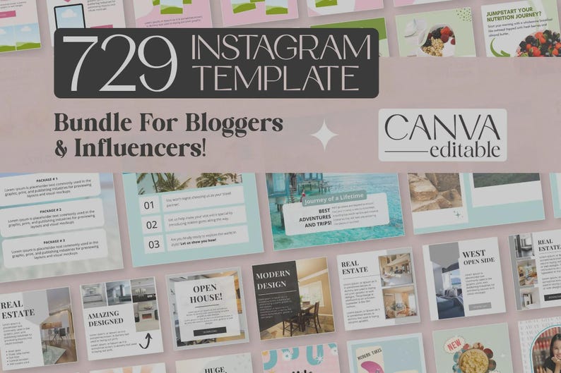 Editable Canva Instagram Templates Bundle | Social Media Posts for ...