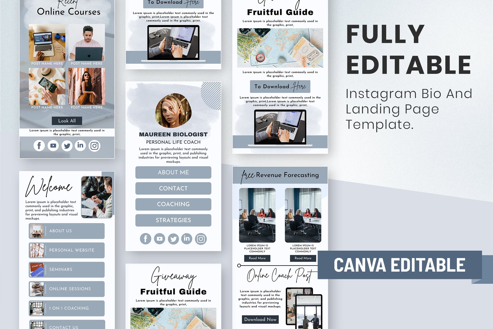 Instagram Landing Page Canva Landing Page Link Tree - Etsy