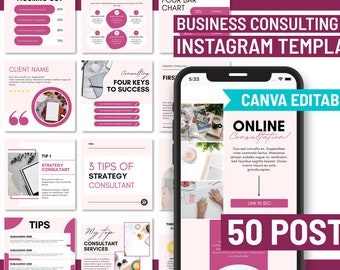 Business Consultant Instagram Templates: Boost Your Feed (50 Posts)