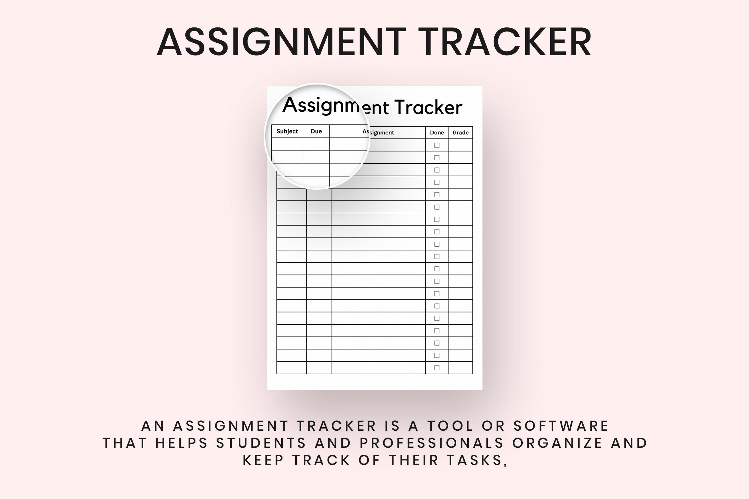 Printable Assignment Tracker Template Assignment Tracker - Etsy