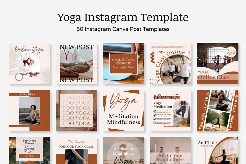 Yoga Instagram Post Template, Canva Social Media Marketing, Spiritual ...