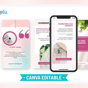 Plantillas para historias de Instagram de consultores de negocios, Canva editable, marketing para impulsar las redes sociales, coaching profesional de marca. imagen 10