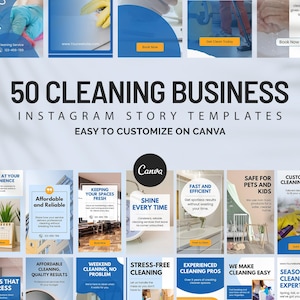 Cleaning Business Instagram Story Templates: Canva Marketing Kit