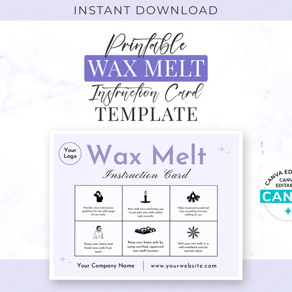 Wax Melts Instruction Card Etsy