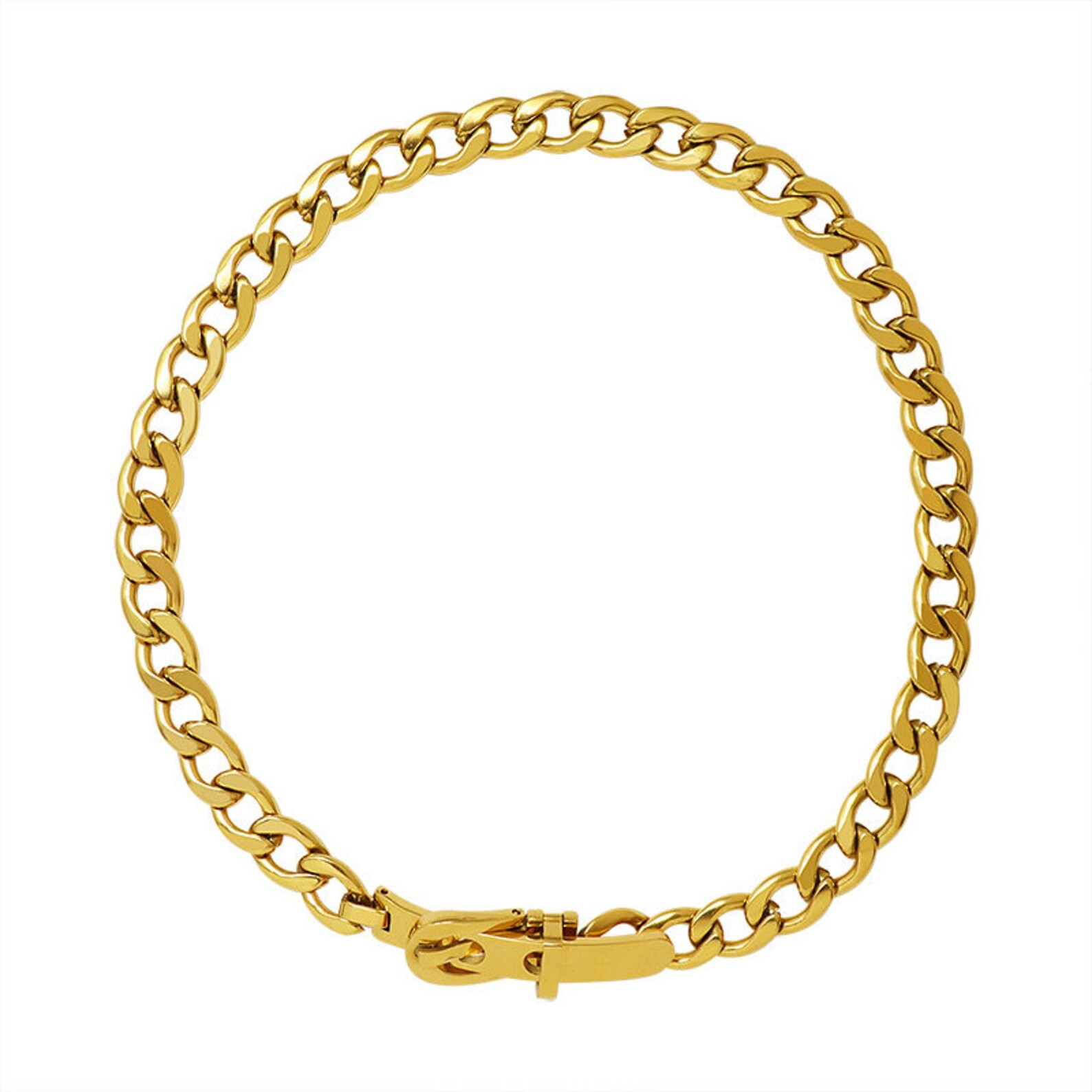 18K GOLD FILLED Choker Collar Necklace Buckle Chain Necklace Etsy