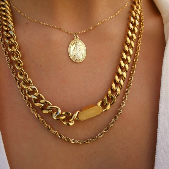 Cuban Chain GOLD FILLED Necklace Curb 