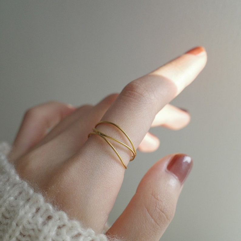 18K GOLD FILLED Wrap Ring Gold Stacking Rings Dainty Ring Etsy