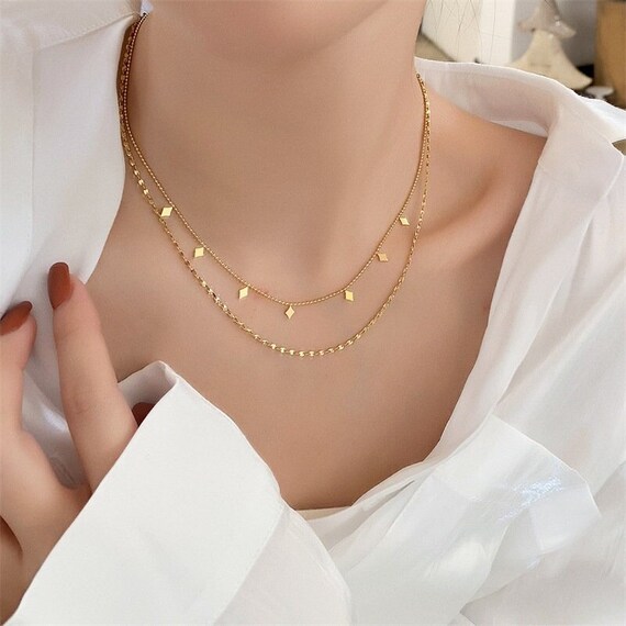 Charm 18k Gold Plated Heart Pendant Necklace Chain Choker Women Party  Jewelry 