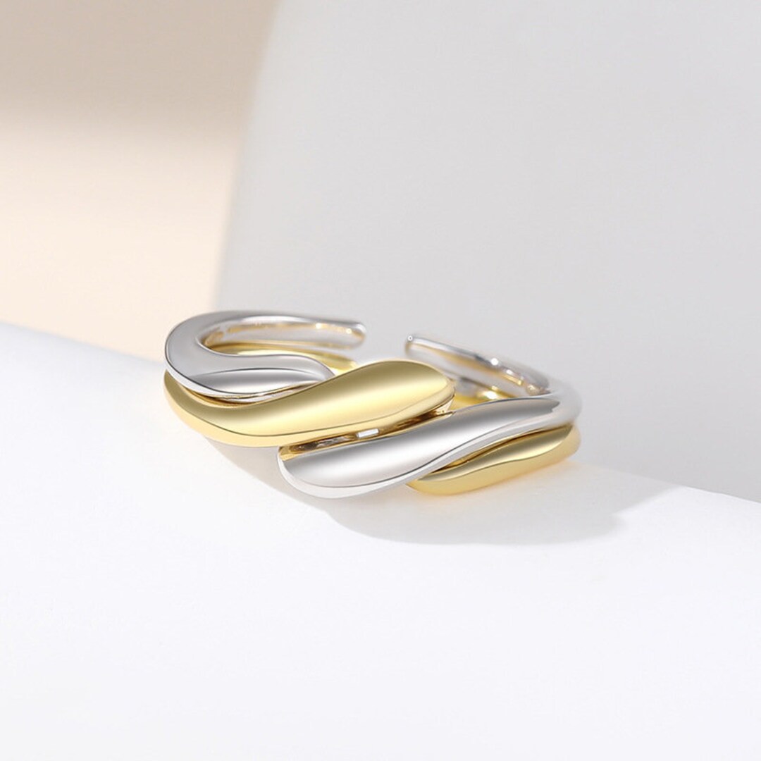 Interlocking Twisted Ring Sterling Silver Ring Twist Ring - Etsy
