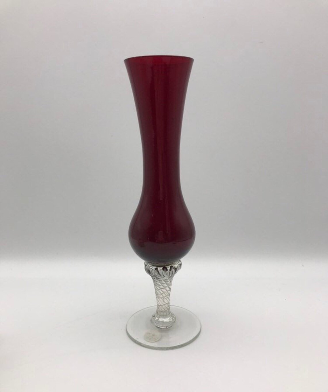 Art Deco Red Glass Vase Vintage Decorative Piece Etsy