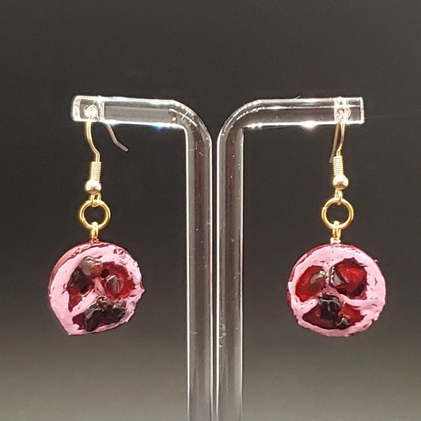 Pomegranate Earrings (Clip ons available)