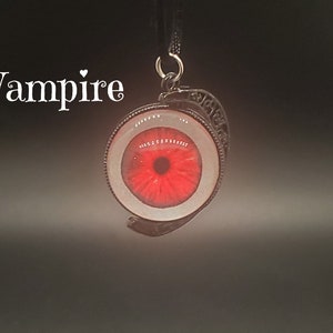 Spinning Double Sided Eye Witch Necklace Vampire