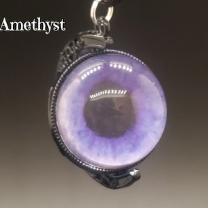 Spinning Double Sided Eye Witch Necklace Amethyst