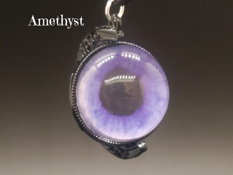 Spinning Double Sided Eye Witch Necklace Amethyst