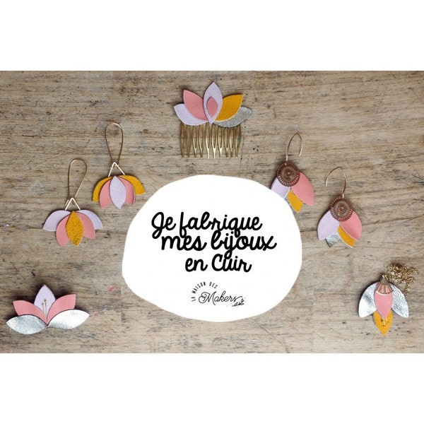 Kit créatif : Je Fabrique mes Bijoux en cuir - Coloris Rose