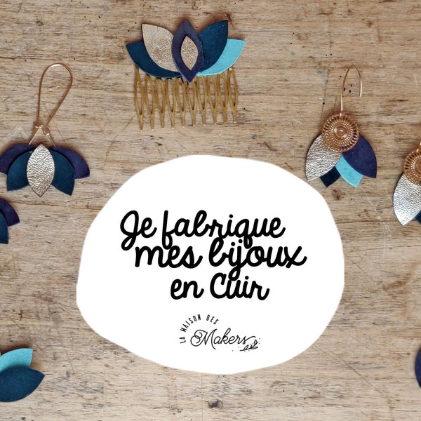 Kit créatif : Je Fabrique mes Bijoux en cuir - Coloris Bleu