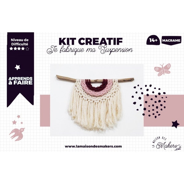 Kit créatif : Je Fabrique ma Suspension en Macramé 3 couleurs