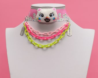 IJs Choker, Kawaii Goth Choker, Kawaii Pastels Choker, Pluche Choker, Harajuku, Fairy Kei, Decora Fashion - 10316
