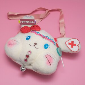 Kawaii Bunny BAG, Bunny Plush Bag, Menhera Bag, Rabbit Kawaii Gothic Bag, Pastel Goth BAG, Nurse Bag, Yami Kawaii Bag 10399 image 4