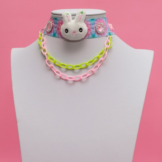 Bunny Choker Kawaii Pastels Choker Kawaii Choker Pastel Choker Kawaii Bunny Harajuku Necklace Fairy Kei Decora Fashion 10297 Etsy UK