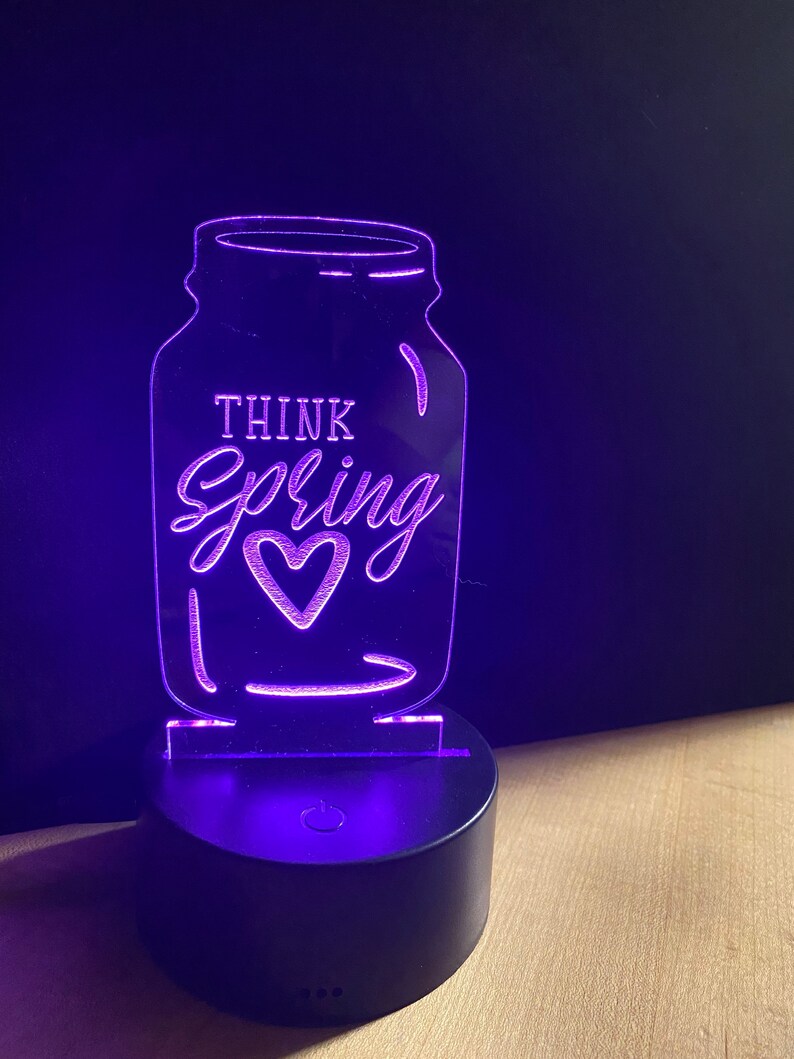 Light Up Acrylic Nightlight with Base Etsy