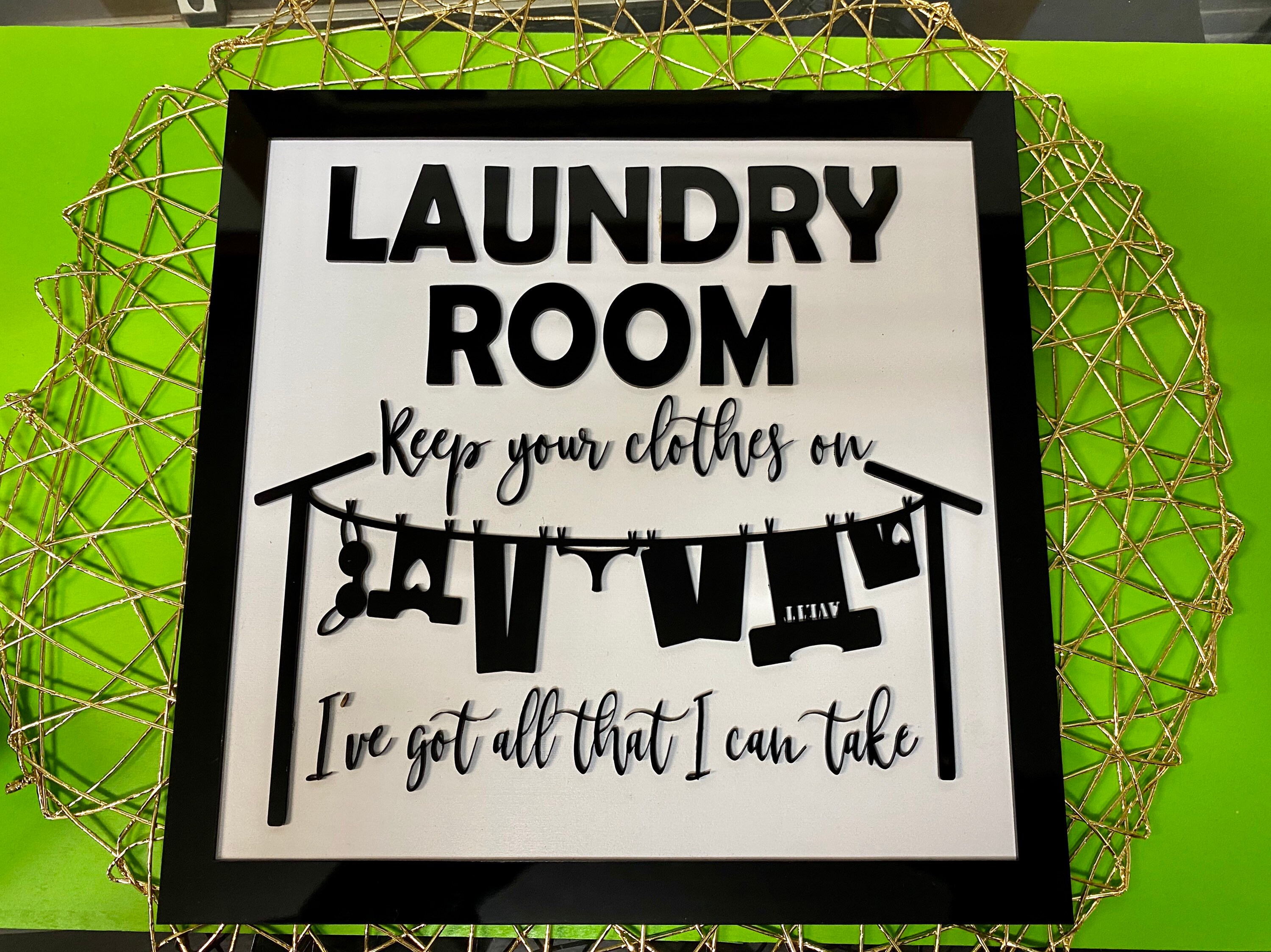 Señal de lavandería / Mantener su ropa en / Ropa en una línea | Etsy