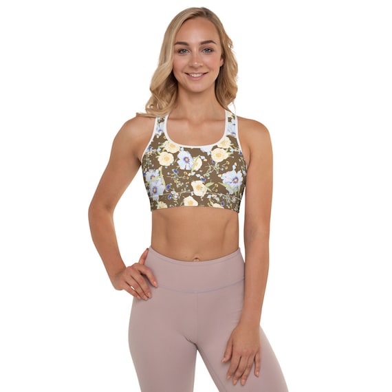 Boho Floral Padded Sports Bra 