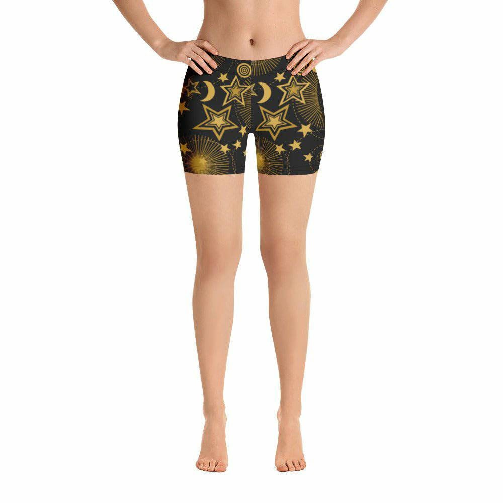 MOON PRINTED JERSEY MINI SHORTS / INVERSE TAN