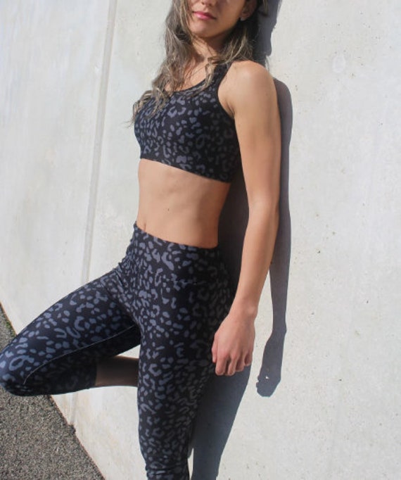Leopard Print Leggings in Black, Full Length and Capri, Workout