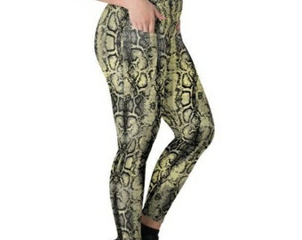 V Waist side pocket leggings 7/8 length - selection of patterned designs, Yoga pants, Gym tights, Squat proof