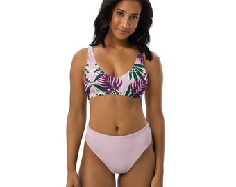 Lavender bikini High-waist Tropical
