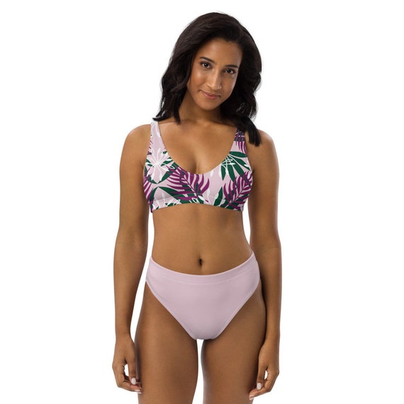 Lavender Bikini High waist Tropical Etsy