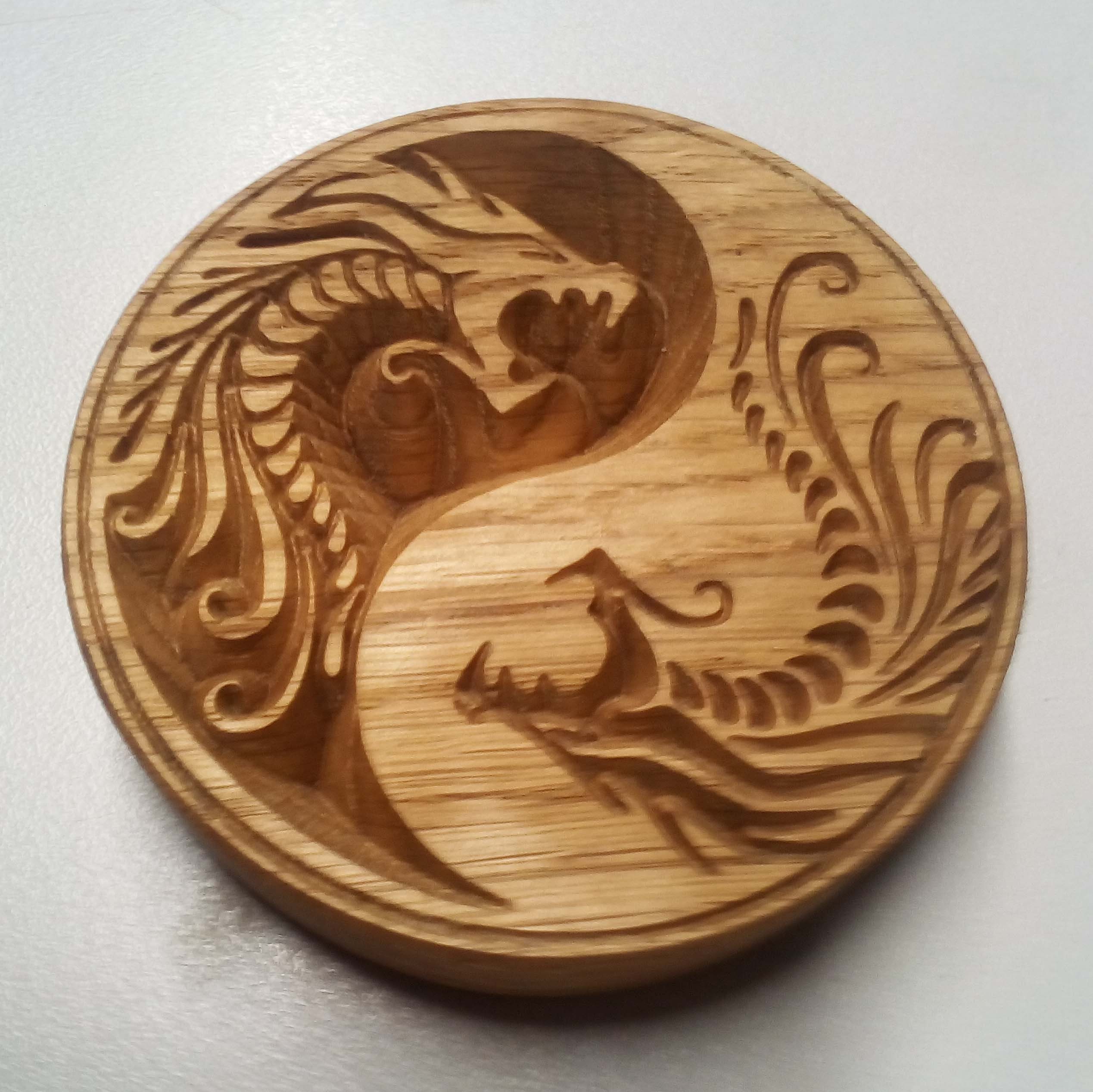 Dragon Yin Yang en Chêne