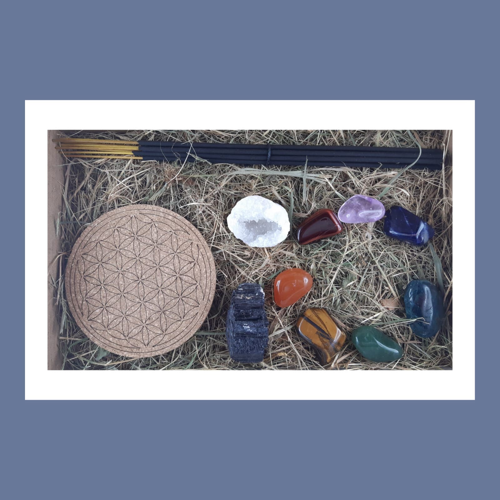 Coffret Bien-Être - Lithothérapie 7 Chakras Encens Dynamiseur Quartz Tourmaline