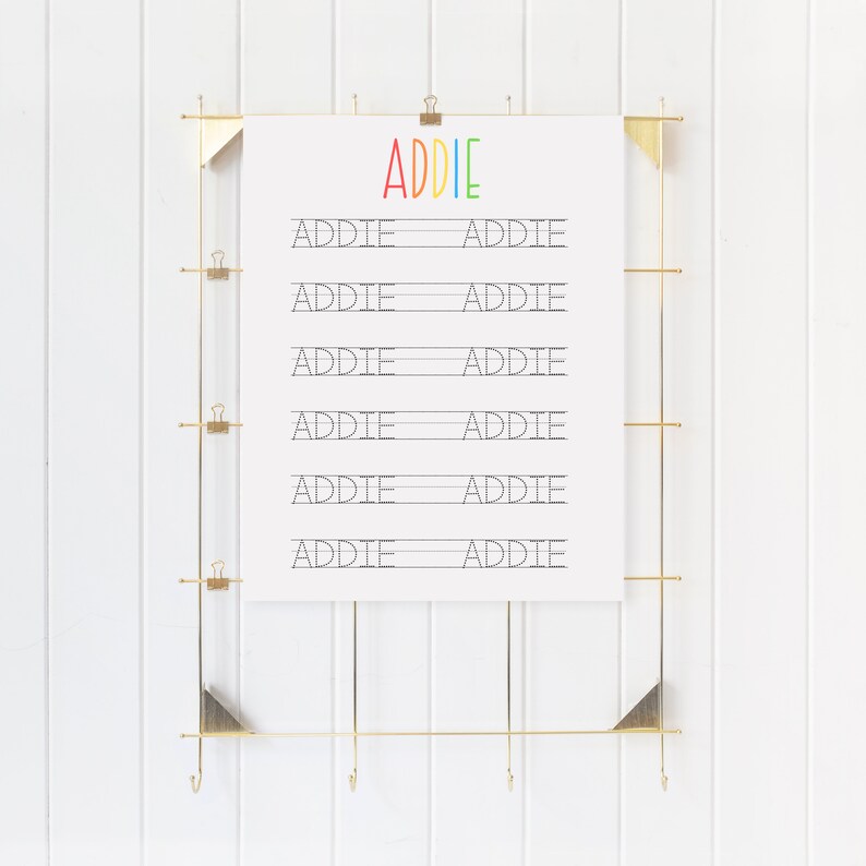 custom name tracing sheet instant download homeschool etsy
