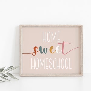 Boho Home school Printable, Home Sweet Homeschool Print, Kids Room Printable, Preschool Print, Homeschooling Decor, Instant Download